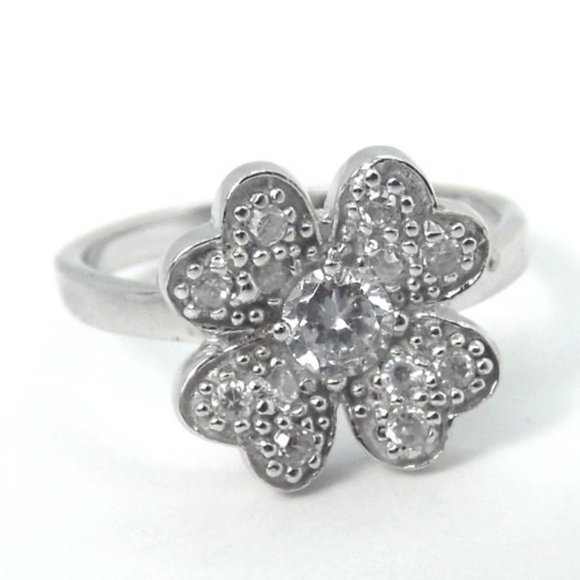 NEW Sterling SILVER Flower Ring - Picture 2 of 11